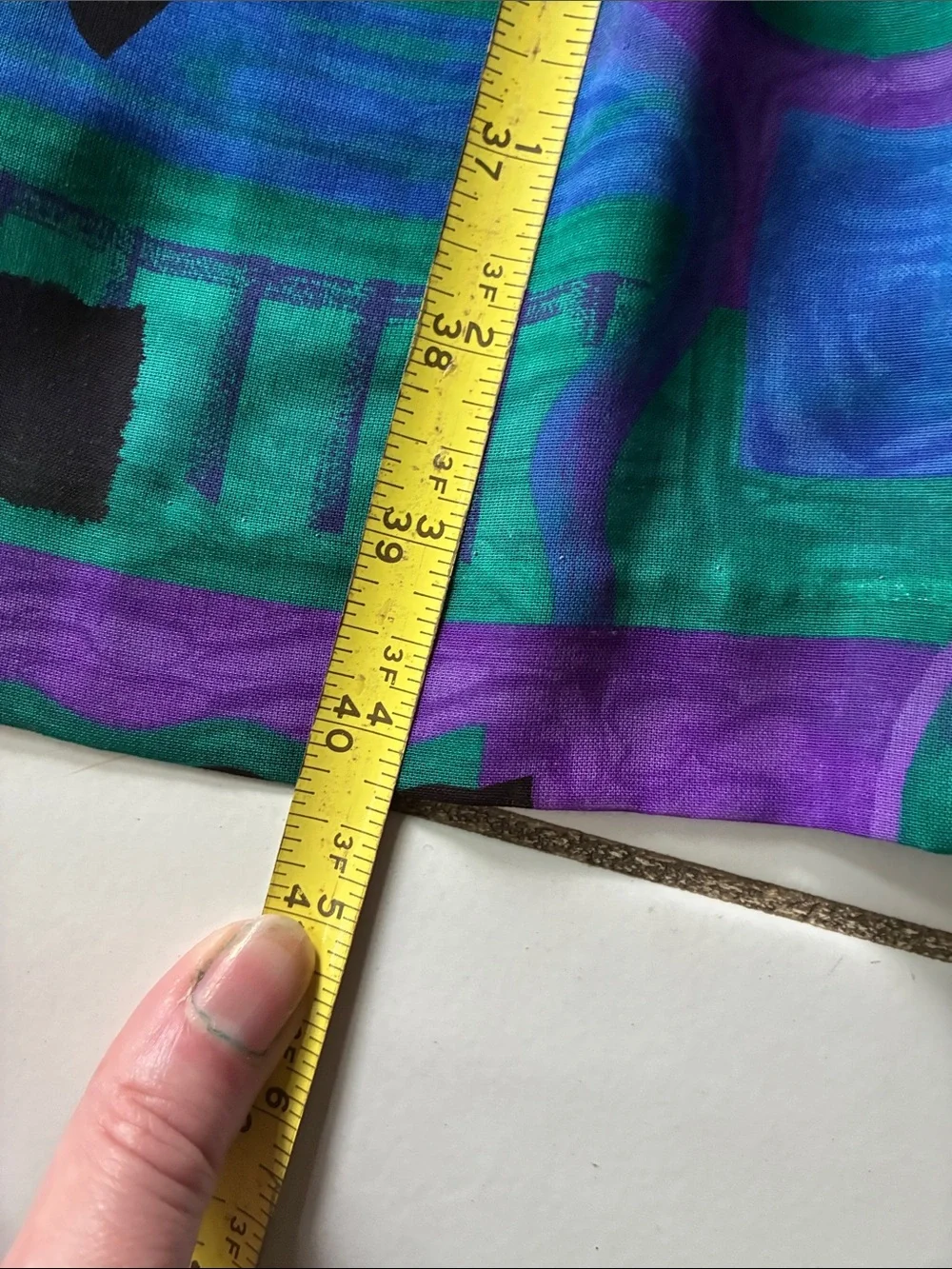 Vintage Teal & Purple Short Sleeve Dress